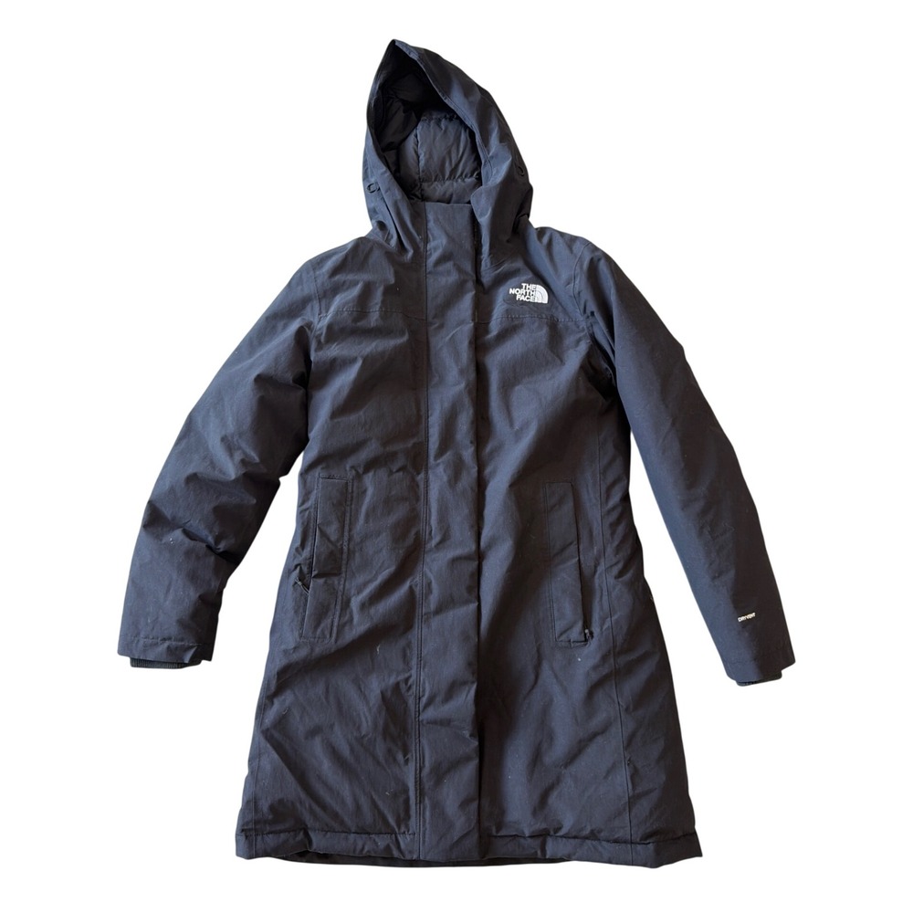 The North Face Womens Arctic Parka Black 550 Down DryVent Hooded Jacket Medium